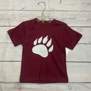 Unisex 18 Months -4T Paw Print Burgundy Maroon Shirt 🐾 NWT